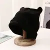 Sombrero de Tweed para la Nieve para Mujer, Gorro de Invierno Baotou Tejido, Sombrero de Lana con Orejas de Gato Lindas Coreanas, Gorro Cálido con Protección para los Oídos