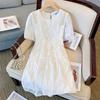 Estrategia de deformación 60.00 kg-175.00 kg ropa de talla grande para mujer al por mayor 2024 verano nuevo vestido de muñeca de manga abullonada de cintura alta