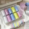 Papel de Transferência para Nail Art Renda de Macaron Adesivo de Malha Hueca Francesa Colorido Decoração de Unha com Padrão Transparente Impressão