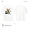 Camiseta de Manga Curta com Estampa de Personagem em Algodão Puro Pesado Estilo Americano, Marca Tendência Unissex, Caimento Solto, Nova Peça de Atacado para Comércio Exterior Transfronteiriço