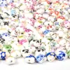 Decalque em Forma de Coração Cerâmica Colorida Furo Médio Contas de Cerâmica Estilo Chinês Artesanal Acessórios DIY Acessórios para Pulseira Colar Material