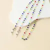 Cadena de gafas de cristal coloridas populares europeas y americanas cadena colgante de cadena de gafas de cristal de cuentas de vidrio hechas a mano femenina alto sentido