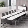 Mesa Larga para Sala de Conferencias, Estilo Moderno Simple, Mesa de Entrenamiento Grande y Pequeña, Mesa Rectangular y Sillas, Juego de Mesa y Sillas para Reuniones de 10 Personas