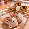Pantuflas de Algodón Originales Hello Kitty para Niños Invierno Niñas Cálidas con Forro de Terciopelo y Piel Antideslizantes Zapatos de Algodón para Bebé HelloKitty
