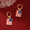Día de la Independencia Americana Bandera de EE. UU. Helado Estrella Bandera de Manzana Aretes Joyería Transfronteriza Europea y Americana Juego de Cinco Piezas