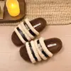 Pantuflas de suela gruesa para mujer, nuevo estilo otoño/invierno 2026, de felpa para interior/exterior, pantuflas peludas de suela plana, zapatos casuales versátiles para mujer