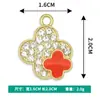 Acessórios Atacado Estilo Coreano Trevo de Quatro Folhas Gotejamento de Óleo Ponto Diamante Colar Pulseira Pingente Único Joias DIY Acessórios de Liga