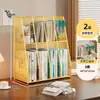 Estantería de Almacenamiento para Clasificación por Tema Estantería de Escritorio Vertical Multicapa Soporte para Libros Infantiles Estante de Almacenamiento para Libros y Archivos de Escritorio de Estudiante