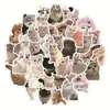 60 lindos y divertidos stickers de gato pegatinas de dibujos animados anime cuaderno taza de agua equipaje computadora teléfono móvil DIY