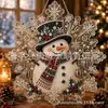 Copos de Nieve Navideños Atrapasoles Pintura Diamante Navideña Adorno Colgante Acrílico con Forma de Copo de Nieve