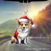 Colgante plano acrílico para perro de Navidad nuevo transfronterizo decoración de árbol de Navidad árbol decoración del hogar adornos planos