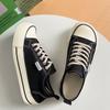 Sapatos de lona de cabeça de manga estilo coreano Feminino 2022 Verão Novo Lace-up Flat-solado Flat Sneakers All-match Sapatos casuais feios bonitos
