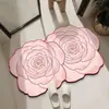 Tapete Transfronteiriço, Tapete de Chão Absorvente Estilo Francês para Banheiro, Tapete de Pé Antiderrapante de Terra de Diatomáceas para Entrada de Banheiro, Tapete de Flor em Formato Irregular