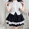 Camisa bolo saia conjunto de duas peças verão menina macia camisa de manga curta feminina terno japonês uniforme jk original
