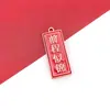1 Año Nuevo estilo chino año del conejo conejo rojo de repente rico gota de aceite aleación texto colgante etiqueta accesorios de joyería diy