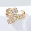 Moda Europea y Americana Diseño Personalizado Anillo para Mujer Super Hada Cobre Incrustado Zircón Anillo Brillante Abertura Pulsera Ajustable