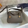 Hilo de Cera Mini Bolso Lindy Piel de Vaca TC Cuero Genuino Mini Bolso de Doctor Monedero de Hombro Cruzado para Mujer Exquisito y Compacto