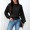 Amazon Ropa para mujer europea y americana transfronteriza nueva otoño e invierno 2026 cuello medio alto manga larga holgada casual camiseta sudadera ropa para mujer