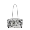 Bolsa de mão estilo coreano, nova bolsa tote de lantejoulas para o dia a dia, grande capacidade, moderna e versátil para eventos noturnos, bolsa casual de ombro