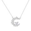 Collar Corazón Luna de Ensueño para Niña Plata de Ley S999 Cadena para Clavícula Estrella Luna Luz Lujo Diseño de Nicho Sensación Colgante de Plata