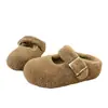 Zapatos Peludos Baotou Ropa de Exterior para Mujer 2026 Invierno Nuevo Estilo Cálidos Más Terciopelo Slip-on Suela Gruesa Plataforma Medias Zapatillas de Casa Zapatillas de Algodón
