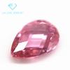 Venta al por mayor de fábrica 5A circonita rosa en forma de pera cara de tortuga doble piedra desnuda en forma de gota cara de celosía de doble capa color piedra blanca CZ