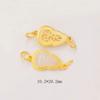Color oro arena cuentas espaciadoras de trébol de cuatro hojas cuentas espaciadoras de imitación de jade pegajosas hebilla de conexión de doble anillo de calabaza de bambú pulsera DIY accesorios para pulsera
