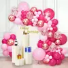 Aniversário de Menina Chá de Bebê Balão Metalizado Rosa Vermelho Branco Rosa Maca Borboleta Estéreo Adesivo Decoração de Festa