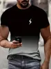 Estación Independiente Amazon Transfronterizo Nueva Moda Impresión Digital 3D Camiseta de Manga Corta con Degradado para Hombre Top