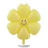Versión Coreana de Globo de Película de Aluminio de Margarita Cara Sonriente Blanca Globo de Papel de Aluminio de Crisantemo Accesorios para Fotos de Cumpleaños Globo de Plumeria