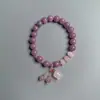 Novo Pulseira de Mica Roxa Otimizada para Mulheres Cristal Roxo de Alto Padrão Flor de Lírio-do-Vale Retrô Literário Garra de Gato Pulseira Atacado