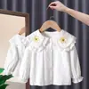 Camisa Timo para niñas 2026 nuevo otoño fina blanca cárdigan estilo coreano casual manga larga top elegante