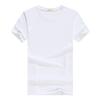 Camiseta informal de CVC peinado con logotipo impreso, cuello redondo, manga corta, color liso, para hombre, personalizable