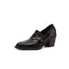 Sapatos femininos de pele de ovelha super macios, couro genuíno, sola macia, confortáveis de usar, salto alto, corte profundo, sapatos pequenos de couro, mocassins