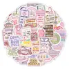 Set transfronterizo de 50 piezas de pegatinas de grafiti para chicas con temática de libros, pegatinas decorativas impermeables para botellas de agua y computadoras, pegatinas de libros creativas al por mayor
