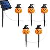 Nuevo Producto Transfronterizo Halloween Exterior Jardín Impermeable Cadena de Luces Decorativas LED Calabaza Fantasma Luz Solar de Piso