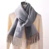 Bufanda de Imitación Cachemir para Otoño e Invierno para Hombres y Mujeres, Estilo Coreano Versátil Gruesa Moda Color Sólido Chal Ins Pareja Bufanda Cálida