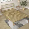 Cama de hierro nórdica, cama doble, cama individual de marco de hierro minimalista moderna para dormitorio, cama de hierro reforzada para apartamento con soporte engrosado