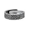 Anillo Ruyi Xiangyun de Plata Tailandesa Simple Retro para Hombres y Mujeres con Apertura Ajustable Estilo Chino Anillo Antiguo para Dedo Índice Pulsera