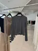 Cardigan de Punto Acanalado Elástico Ajustado de Manga Larga con Botones Yuran 26 Nuevo Otoño Temprano Modal