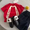 Camiseta de Manga Corta Estilo Nuevo 2026 para Niños y Niñas, Tops con Letras para Bebés y Niños Pequeños, Camiseta Casual Suelta de Verano para Niños