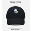 Gorra de Béisbol Bordada de Cachorro Estilo Coreano Ins Dulce y Linda para Hombres y Mujeres, Versátil para Primavera y Otoño, Hace que la Cara se Vea Más Pequeña, Gorra de Pico Suave