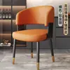 Cadeiras de jantar simples, adequadas para uso doméstico, mesas de jantar e restaurantes; estilo de luxo leve, com braços e encostos, ideal para salas de jantar, hotéis e salas de reunião; cadeiras de couro estofadas