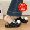 Novedad Otoño 2026 Lindos Peluches de Oso de Dibujos Animados con Lunares y Lazo Suela Suave Cómodas Antideslizantes Zapatillas sin Cordones