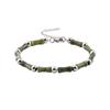 Pulsera de cuentas de acero inoxidable con diseño de poligonato verde oscuro y sección odoratum para hombre, estilo nacional chino, hecha a mano, con personalidad