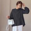 Lotte Nuevo Producto 4 Colores Diseño de Camisa para Mujer Primavera y Otoño Color Sólido Holgada Asimétrica Camisa de Mujer 100% Algodón Toma Real
