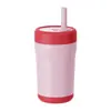 Taza Térmica de Color Sólido de 12 oz para Niños con Boquilla de Succión, Base de Silicona Antideslizante, Taza de Viaje para Bebé