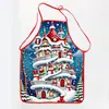 Delantal Floral Personalizado de Papá Noel del Fabricante Original, un Artículo Popular de Comercio Exterior, Delantal con Estampado Creativo, Impermeable y Resistente a las Manchas, para Uso Doméstico