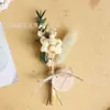 Mini buquê de flores secas reais de 12 cm, decoração de cartão de flor eterna, acessórios para caixa de presente, adereços de fotografia, transfronteiriço