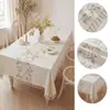 Toalha de Mesa Bordada de Algodão e Linho de Alta Qualidade Floral à Prova d'Água para Mesa de Jantar Simples Moderna para Mesa de Centro Capa de Mesa